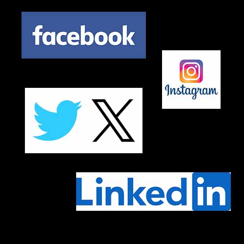 Social media logo collage